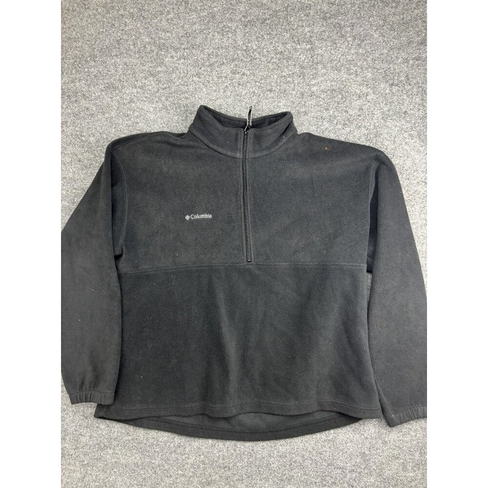 Columbia‎ Fleece Sweatshirt Mens 2XL Black 1/4 Zip Pullover Outdoor Hiking